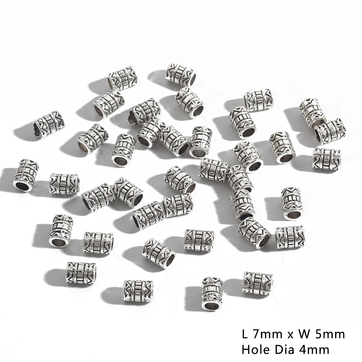 Set of 50/100 Vintage Silver-Tone Alloy Beads and Charms