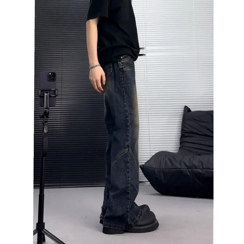 American Spring and Autumn Street Men and Women Trendy Personality Straight leg Jeans Couple Loose and Skinny Retro Casual Pants 3