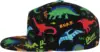 Dinosaur Flat Bill Hat, Unisex Snapback Baseball Cap Hip Hop Style Flat Visor Blank Adjustable 3
