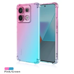 Shockproof Gradient TPU Protective Phone Case Cover for Poco M5 4G (Pink Green)