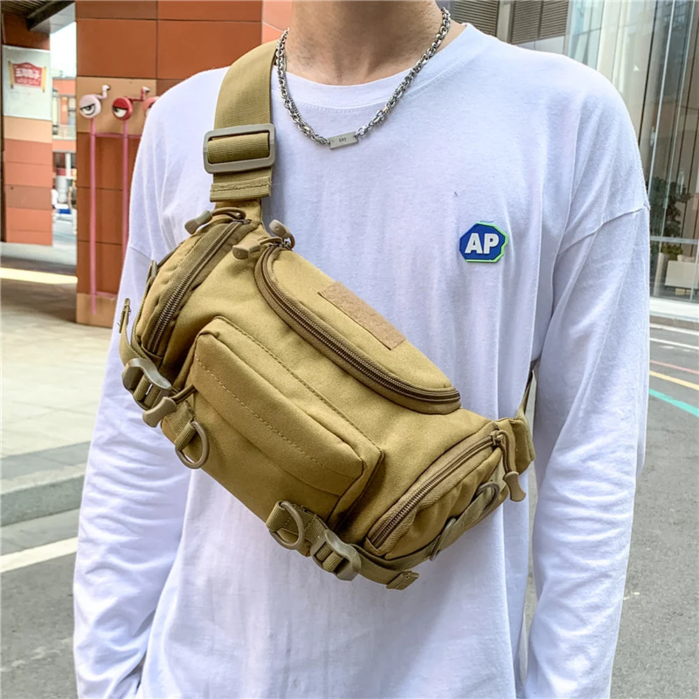 Tactical Chest Bags Waterproof Oxford Men's Belt Fanny Pack Shoulder Messenger Bag Large Capacity Travel City Jogging Bags