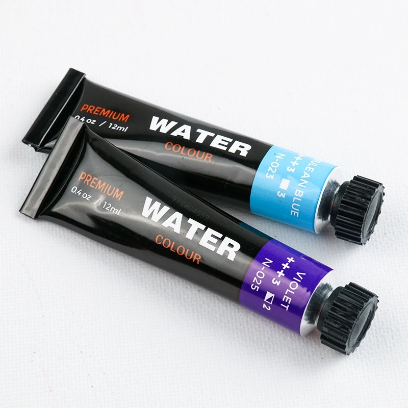 Haile 12 색 세트, 고품질 구아슈 페인트 페인팅, 전문 세척 가능 수채화, 12ML 학생 시험 화가, 미술 용품