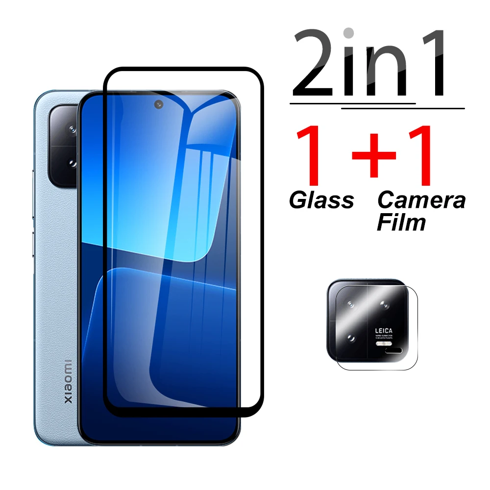 

2 в 1 Защитное стекло для камеры Xiaomi 13, защитное стекло с черными краями, закаленное стекло xaomi xioami 12T 11T 10T Pro
