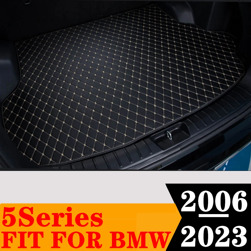 

Sinjayer Car AUTO Trunk Mat ALL Weather Tail Boot Luggage Pad Carpet Flat Side Cargo Liner Cover Fit For BMW 5 Series 2006-2023