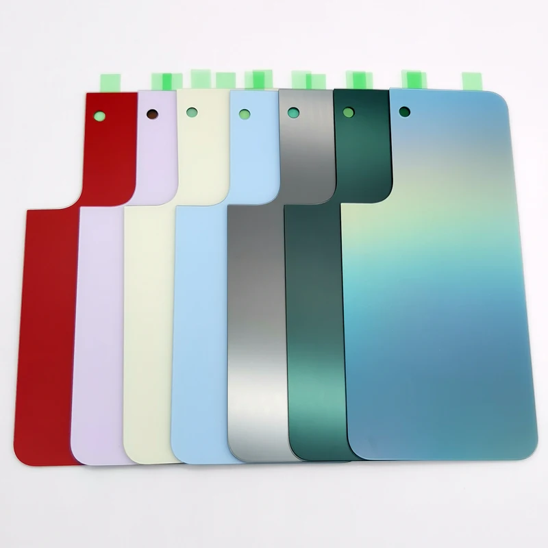 

Задняя крышка аккумулятора для Samsung Galaxy S22, стеклянная задняя крышка корпуса, сменный чехол для Galaxy S22, чехол для телефона + наклейка