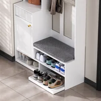 Anajqaqia Ensemble de garde-robe, Ensembles de chambre à coucher, Porte-manteau, Armoire de salon, avec coussin et espace de rangement, armoire multifonctionnelle 5