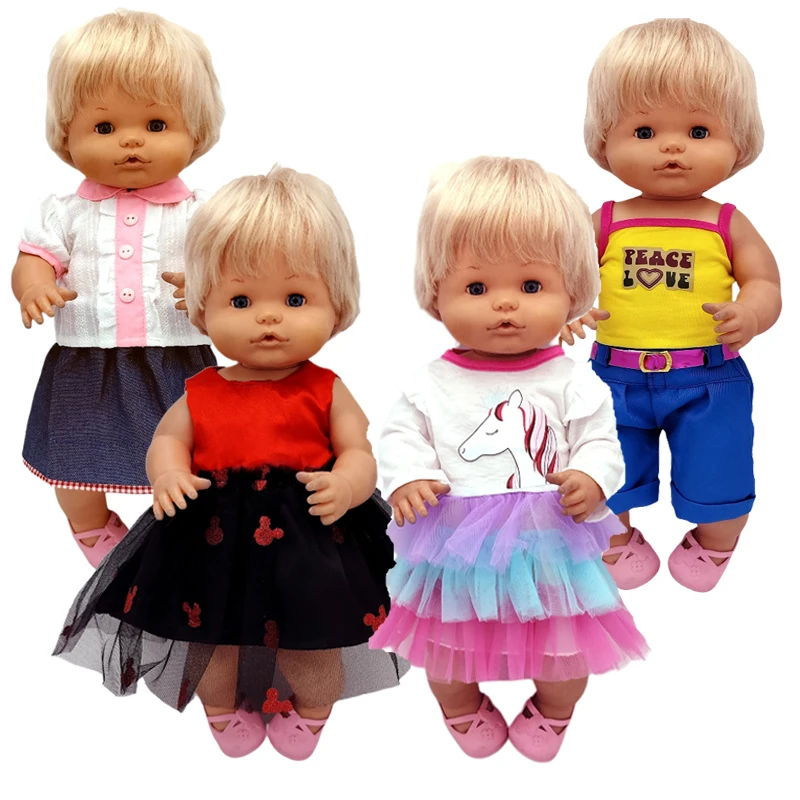 Nenuco Ropa Y Su Hermanita 17 "Baby Sister Dolls Blue Flower Dress Toys Clothes