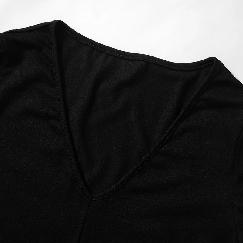 Goth Fairy Grunge T-Shirt | Flare Sleeve V-neck Blouse | Y2k Black Alt Tops