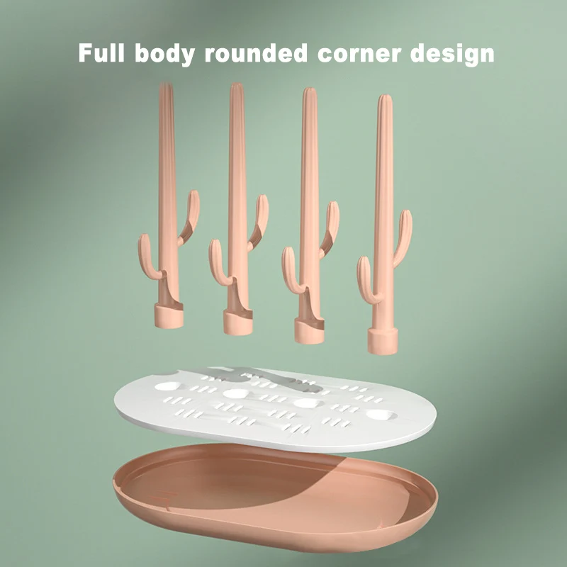 Cute Baby Bottle Drying Rack Solid Color Baby Feeding Bottle Drain Rack Holder Feeding Stuff