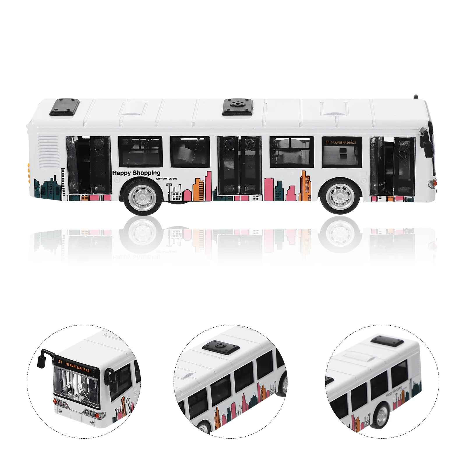 

Kids Bus Toy City Bus Model Pulling Back Car Toy Simulation Bus Toy Gift