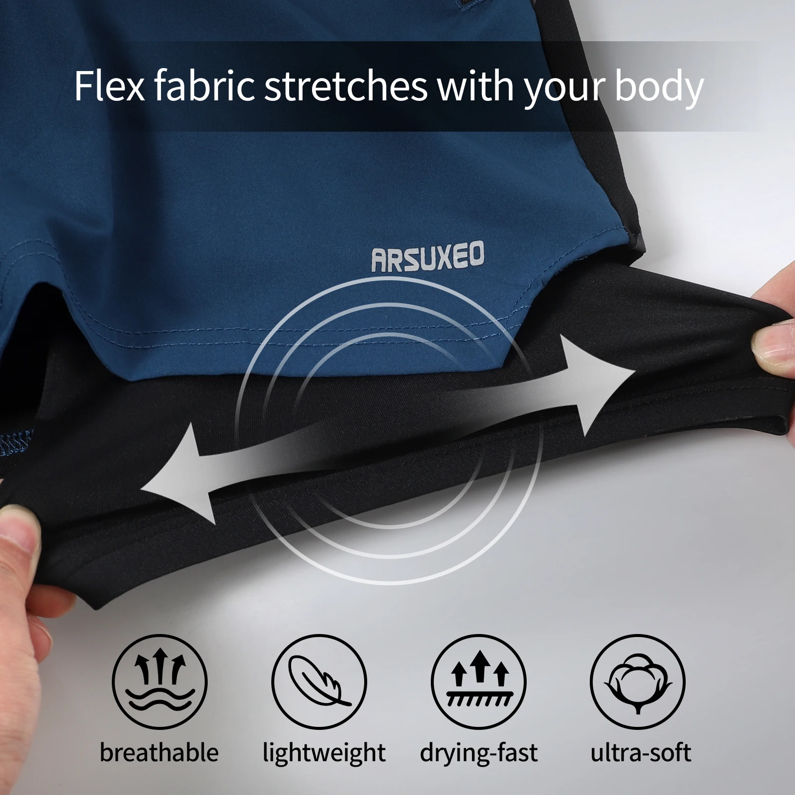 ARSUXEO Men's 7" Running Shorts 2 in 1 Quick Dry Athletic Training Exercise Jogging Sports Gym With Zipper Pocket Workout 4