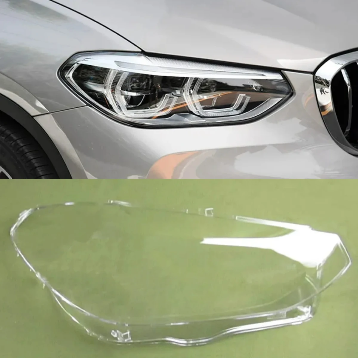 

For BMW X3 X4 Headlights Shell Transparent Lampshdade Headlamp Cover Lamp Shade Plexiglass Replace Original Lens 2018 - 2021