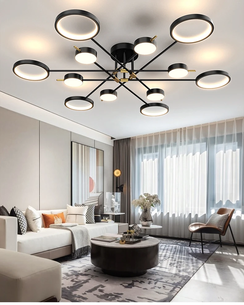 Nordic Living Room Chandeliers Modern Minimalist LED Ceiling Lamp Package Minimalist Luxury Lamps Creative Master Bedroom Lamp crystal ball chandelier