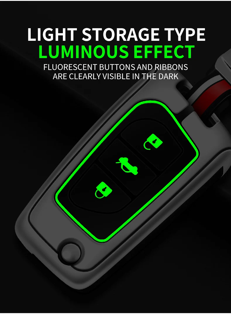 Zinc Alloy Car Key Case Cover Shell Fob For Toyota Auris Corolla Avensis Verso Yaris Aygo Scion TC IM Camry RAV4 Forturner Hilux - S6245f69ab7a0490cbcf63bf0440e49c3J