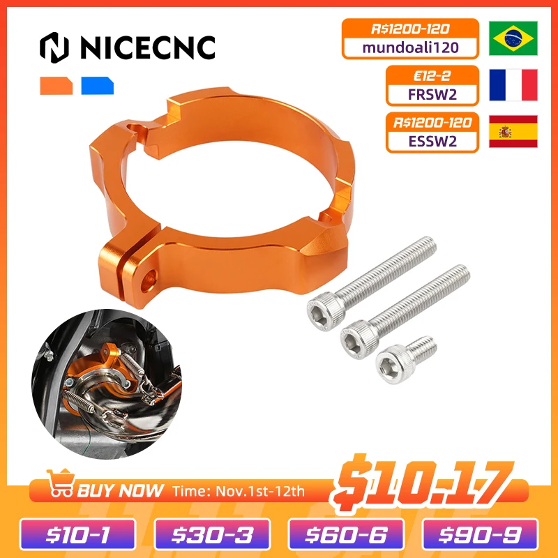 Motorcycle Exhaust Tip Muffler Pipe Clamp With Flanges For KTM TPI EXC