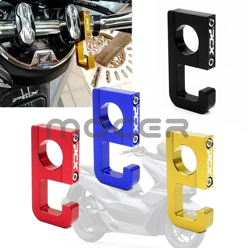 오토바이 22MM CNC 알루미늄 합금 핸들 바 수하물 헬멧 후크 혼다 PCX150 PCX160 PCX 160 150 125 2014-2021 모토 부품