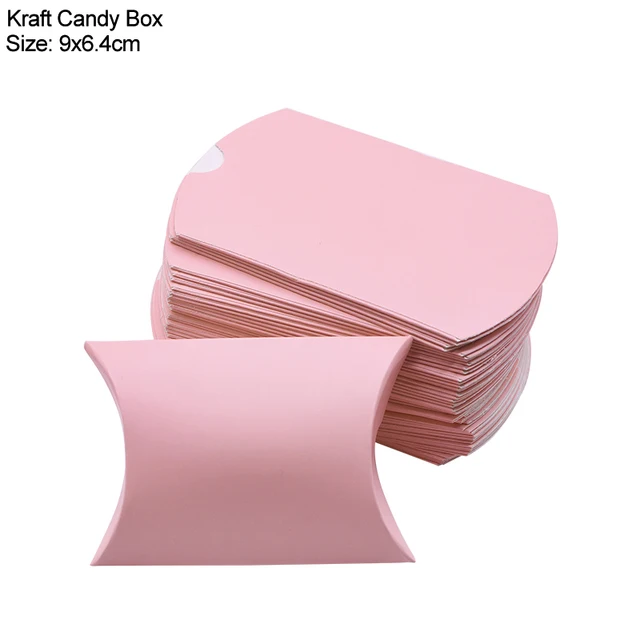 10/20/30Pcs Pillow Candy Box Kraft Paper Christmas Gift Packaging Boxes Candy Bags Wedding Favors Birthday Party Decorations Style3