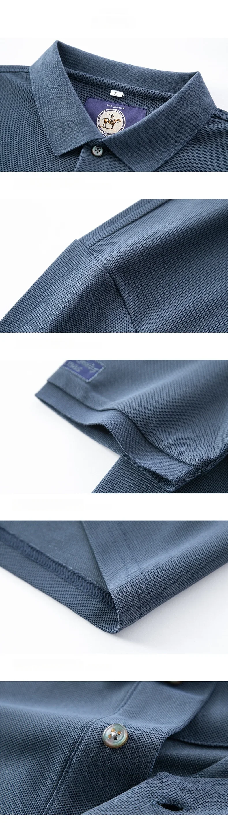 Hochwertiges Marken-Poloshirt für Herren mit Kurzarm, Modisches Rundes Abzeichen mit Geprägten Buchstaben, Atmungsaktives Sommer-Freizeitshirt mit Neuem Kragen – Detail 28