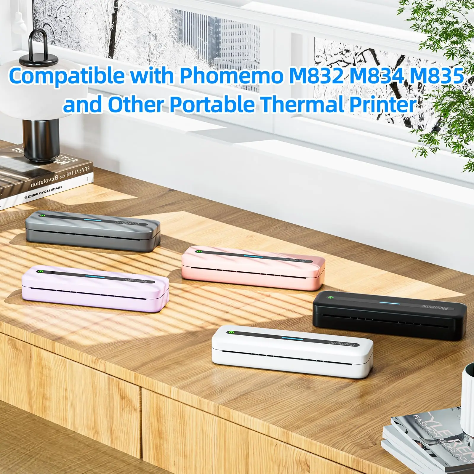 Description Picture 2 of item2/3/4 Rolls A4 Thermal Paper Printing 210mm Thermal Paper Rolls for Photo Home Office Compatible with M832 Portable Printer
