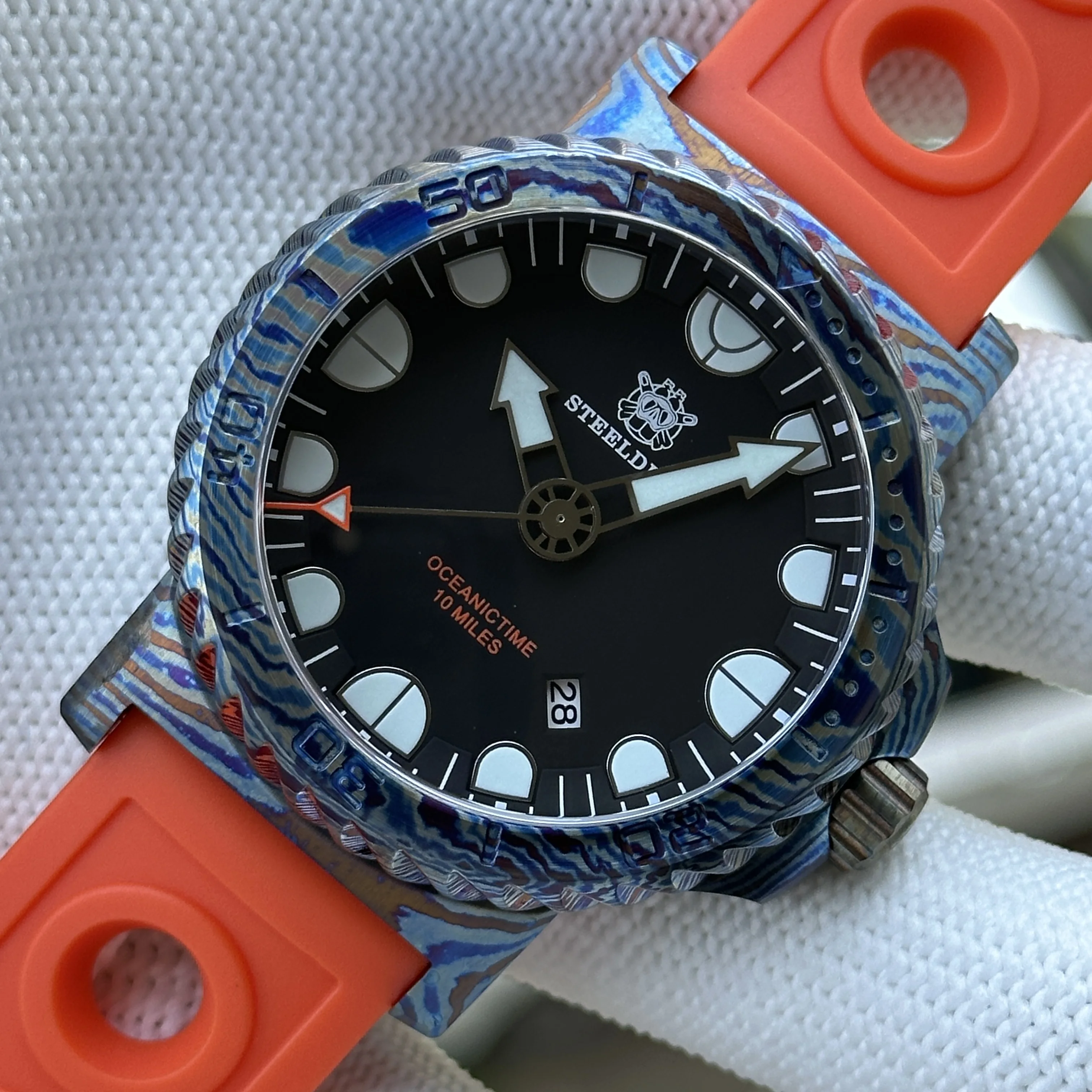 STEELDIVE Titanium Damascus Watch SD1982Y Case