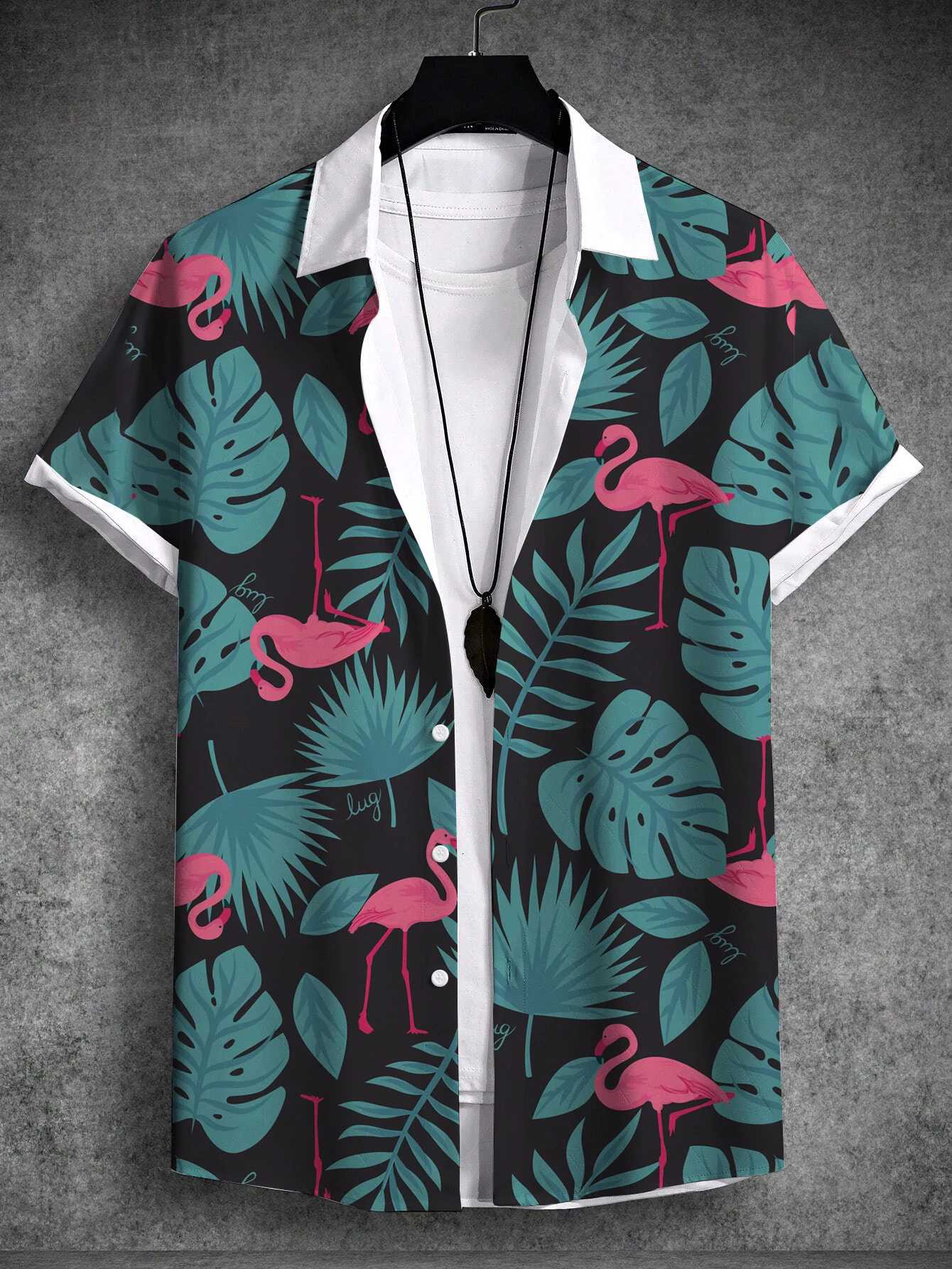 2024 Summer Men's Tropical Print Hawaiian Beach Vacation Set Plant Coconut Tree Short Sleeve T-Shirt 4-Way Stretch Fabric Shirt 4