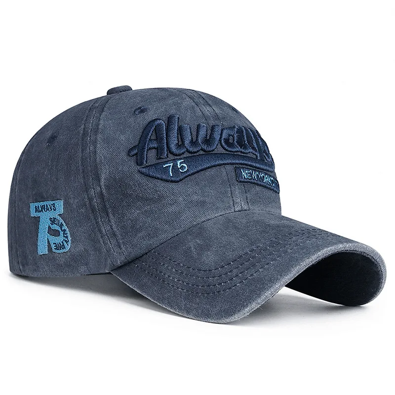 Baseball Cap Men's Three-Dimensional Embroidery Soft Cotton Distressed Faded