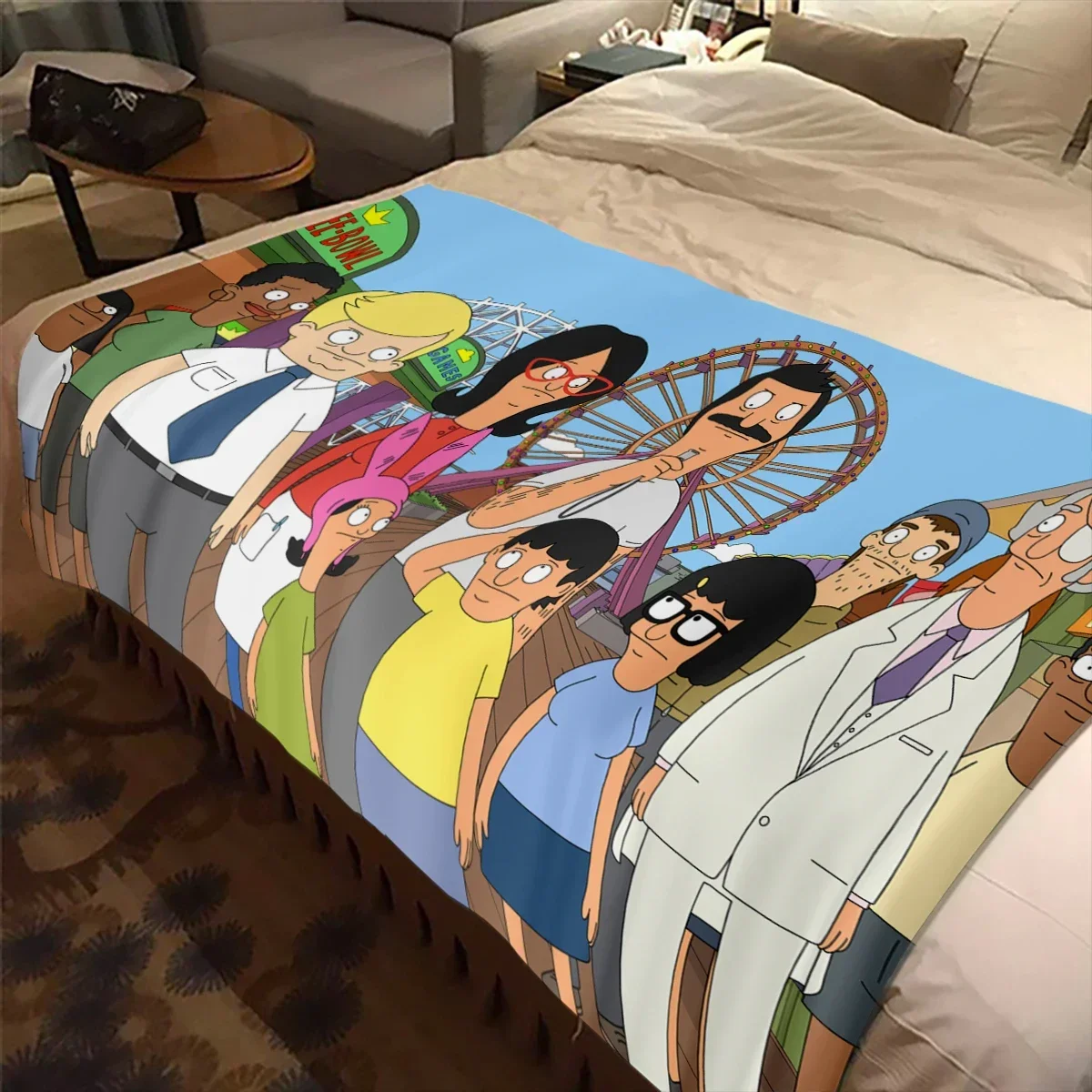 Cartoon Bobs Burgers Anime  Blanket Children's High Quality Flannel Soft and Comfortable Home Travel Blankets 3