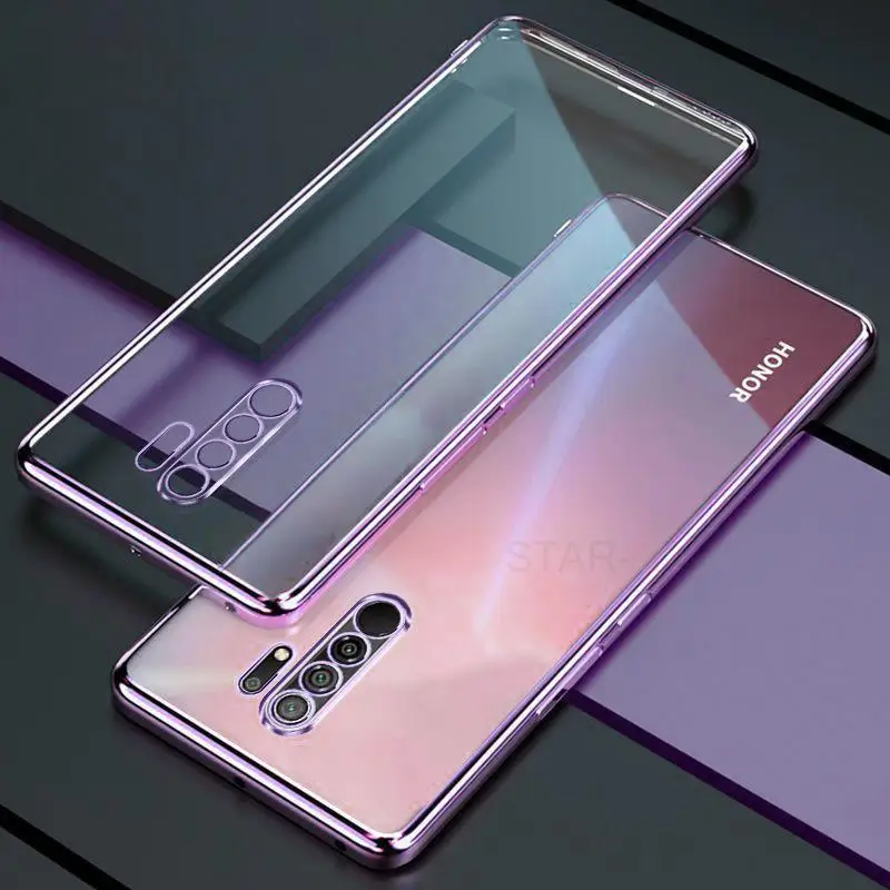 Luxury Plating Bumper Transparent Case - Soft Silicone Clear Back Cover