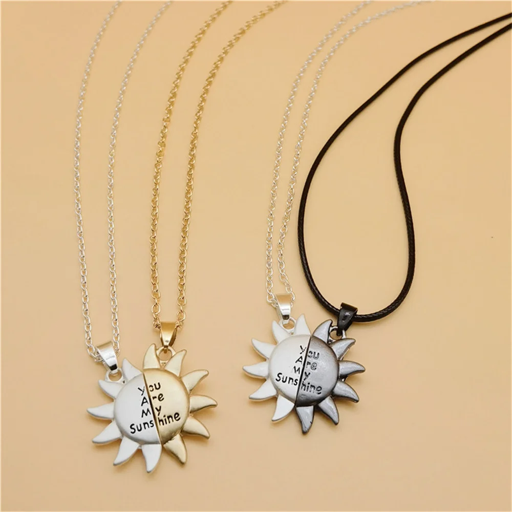 Creative You Are My Sunshine Magnet Necklace for Couple Women
