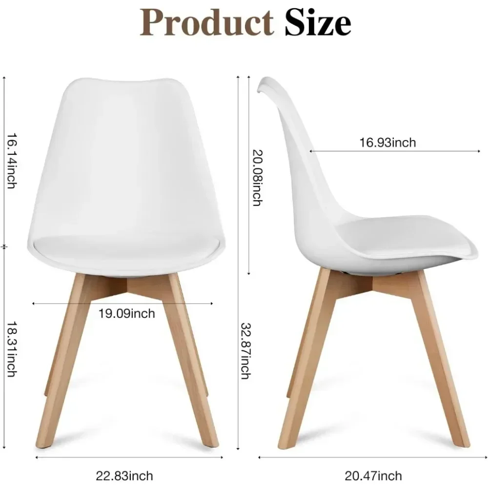 Dining Chairs Set of 4, Mid-Century Modern Dining Chairs with Wood , Kitchen for Living Room Bedroom Outdoor Lounge
