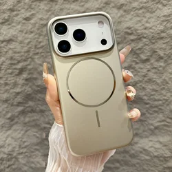 Sleek Metallic Paint Frosted Hard Case with Wireless Charging Capability - iPhone 15 Plus (Gray)