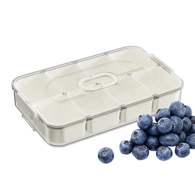 

Divided Veggie Storage Containers Food Tray Divided with Lid Veggie Serving Platters Food Storage Container for Candies Nuts