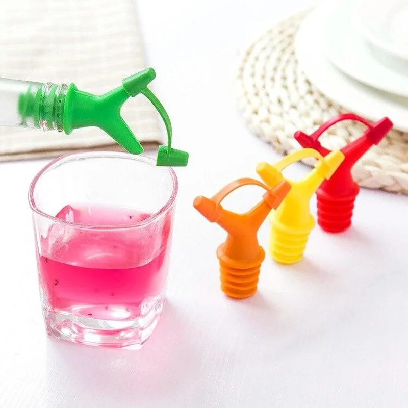 Tappi Per Bottiglie Di Vino E Olio - 4 Pezzi In Sughero Con Beccuccio A Ribalta