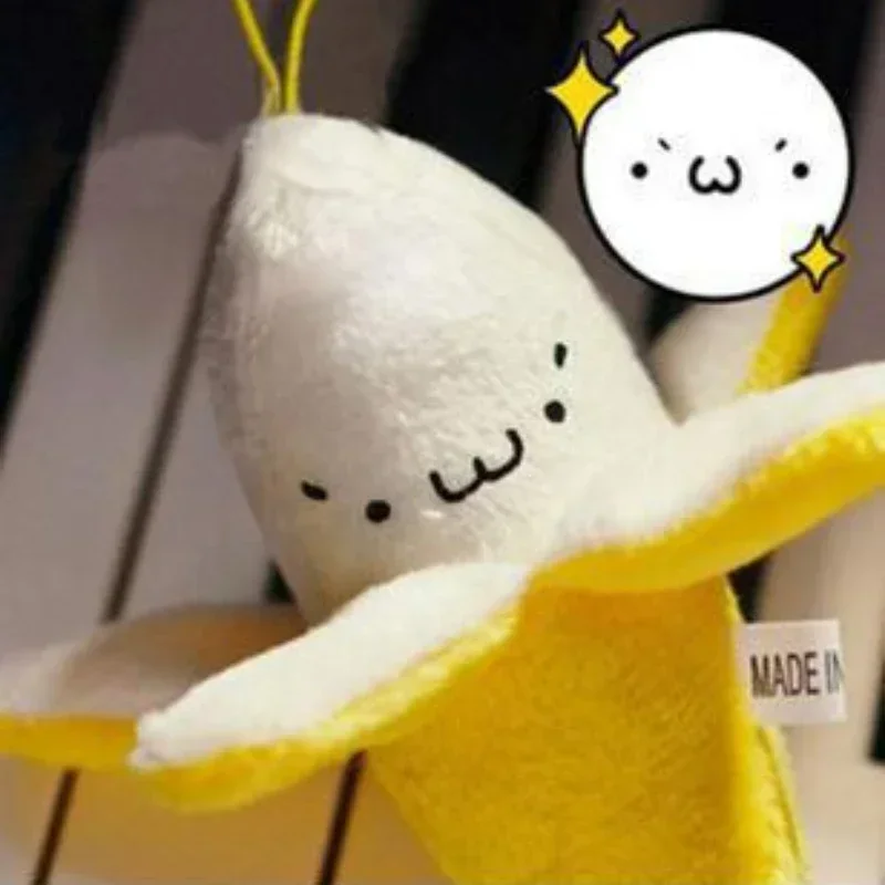 바나나 봉제 인형, 봉제 인형, 장난감 열쇠 고리 인형, 귀여운 집 장식, 어린이 생일 선물, 부드러운 봉제 턱받이, 8cm