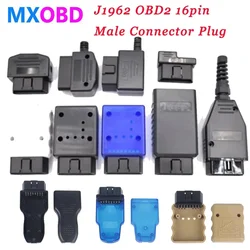 In Stock 10 Type J1962 OBD2 16pin Male Connector Car OBD Shell Plug + Housing +SR+ Screws OBD2 Diagnostic Interface Socket