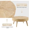 2-Piece Solid Wood Coffee Table Set, Rustic Round Farmhouse End Tables for Living Room, 31x31x16 in 3