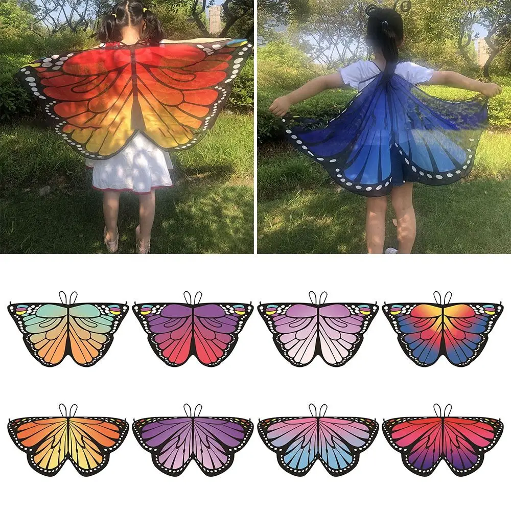 Kids Butterfly Wings Cape Halloween Christmas Party Girls Fairy Shawl Cloak Fancy Cosplay Performance Accessories Costume Gift kids wing costumes