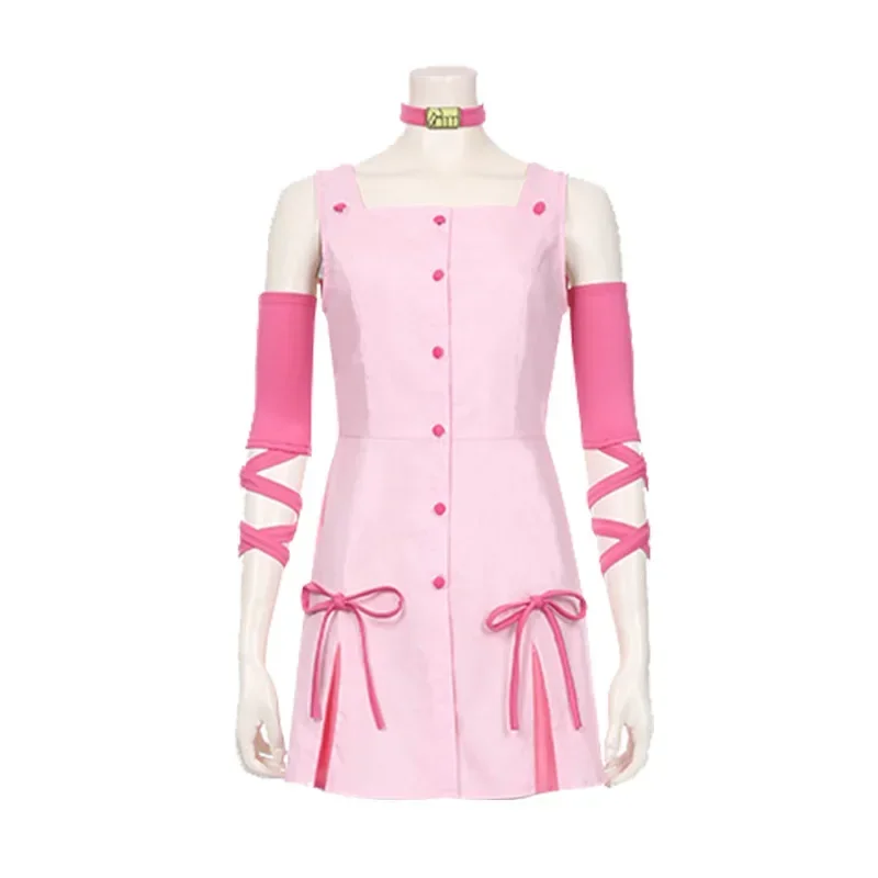 Anime JoJo's Bizarre Adventure Sugimoto Reimi Cosplay Costume Adult Women Pink Dress Suit Halloween Uniform Outfit