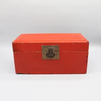 Old Jewellery Box, Red Dowry Wooden Box, Chinese Antique, Home Decoration, Table Accessory 1