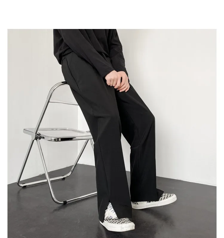 値下げ中‼️SUIT BAGGY TROUSERS Men Suit Pants Casual Full Baggy Wide Leg Trousers Straight