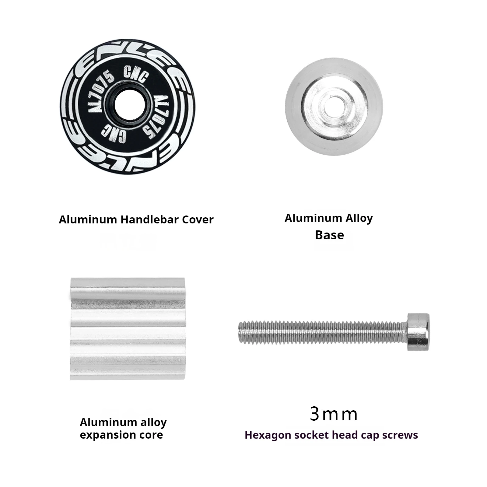 ENLEE Bicycle Handlebar Plug Aluminum Alloy Handle Bar End Cap For Mountain Road Bike Folding Expansion Plug Cycling