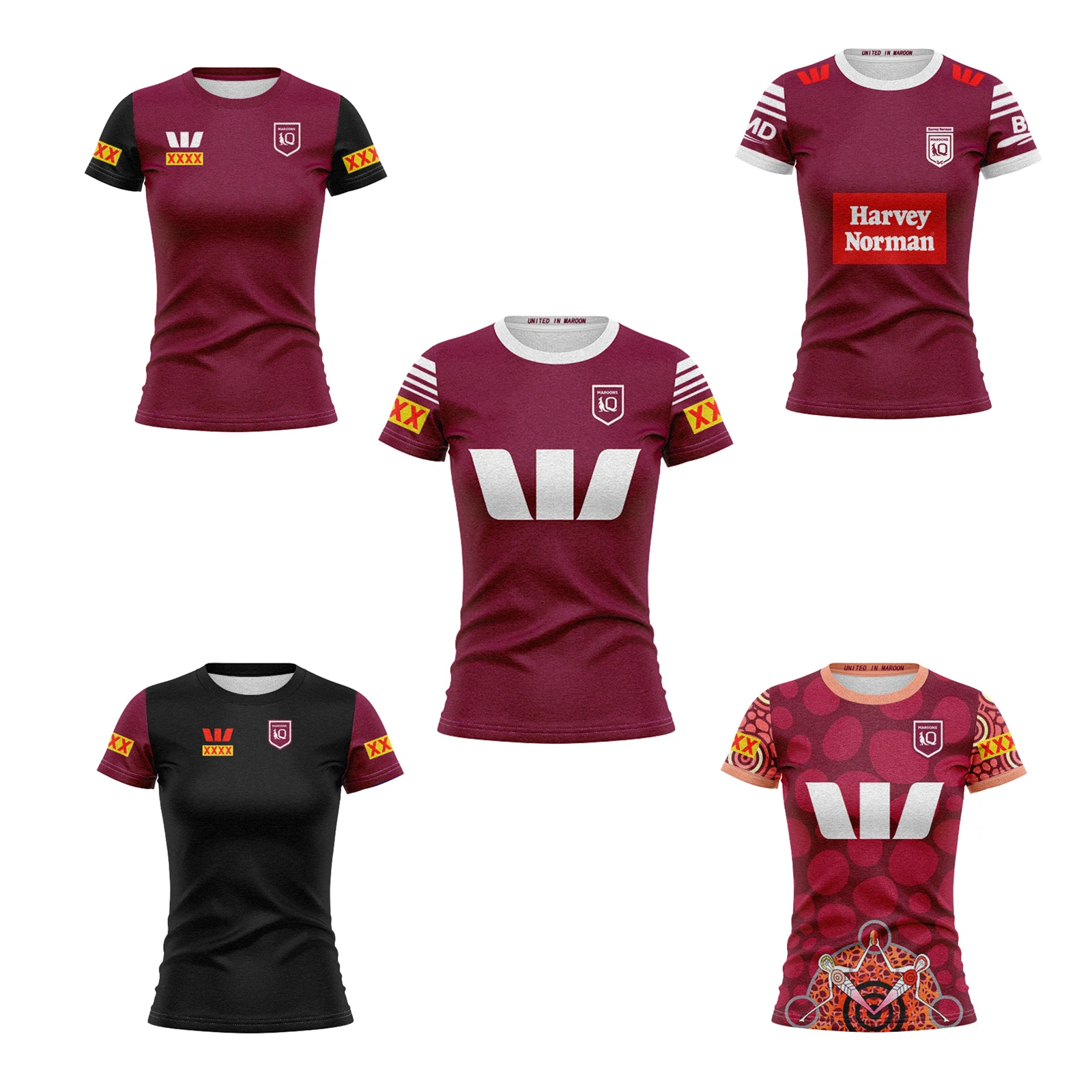 

2024 QLD маруны QLO женские Джерси для регби