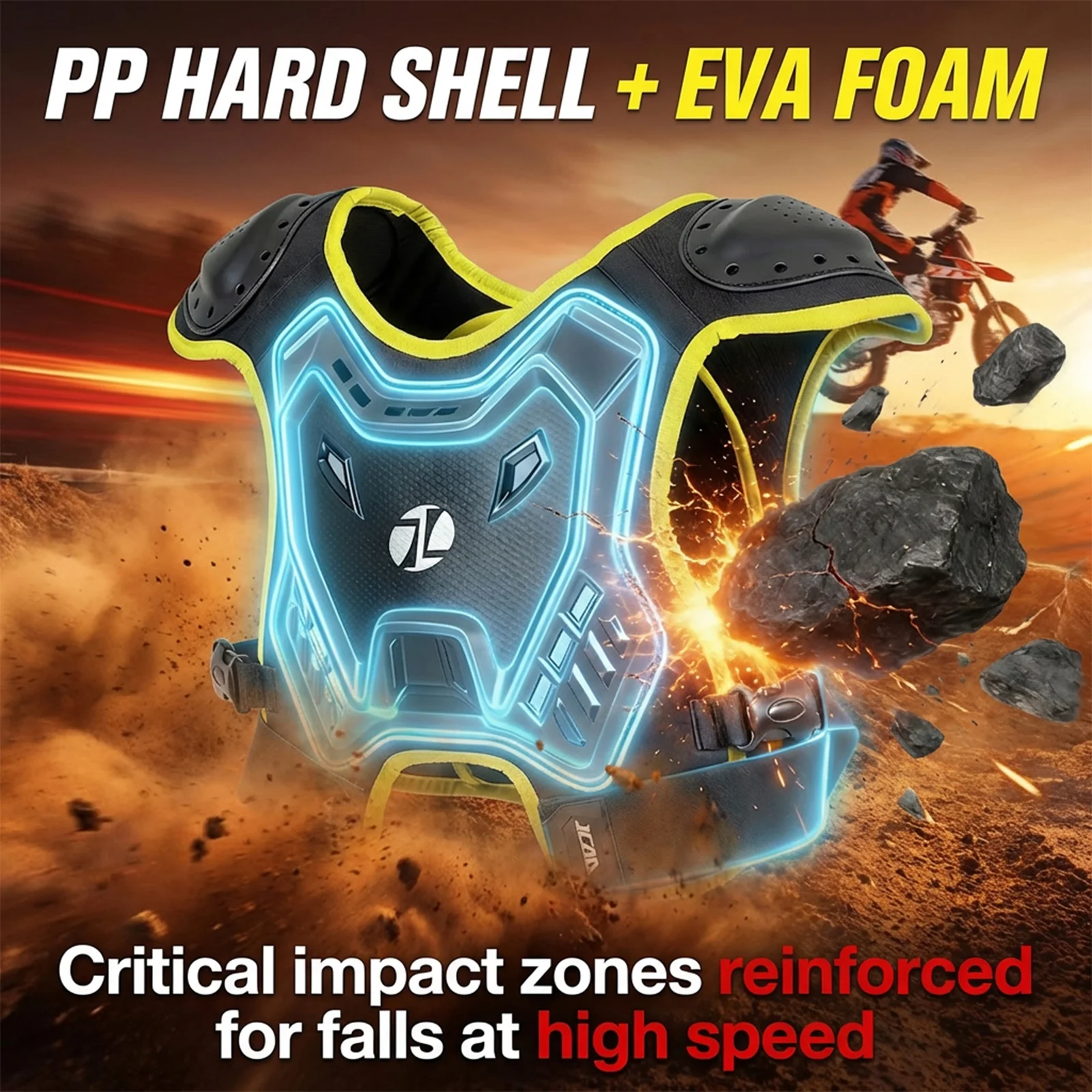 어린이용 오토바이 아머 조끼 보호대 모토크로스 바디 아머 조끼 키즈 오토바이 가슴 등 보호대 자전거 라이딩 아머 조끼