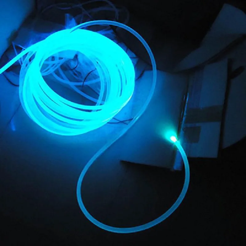 Fiber Optic Cable Long 1M PMMA Side Glow Optic Fiber Cable 1.5mm/2mm/3mm Diameter for Car LED Lights Bright E2S оптоволокно подсветка 광섬유 led