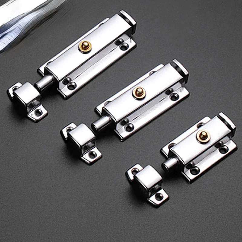 Thickened Stainless Steel Bolt Surface-mounted Automatic Spring Wooden Anti-theft Bathroom Door and Window Lock door latch