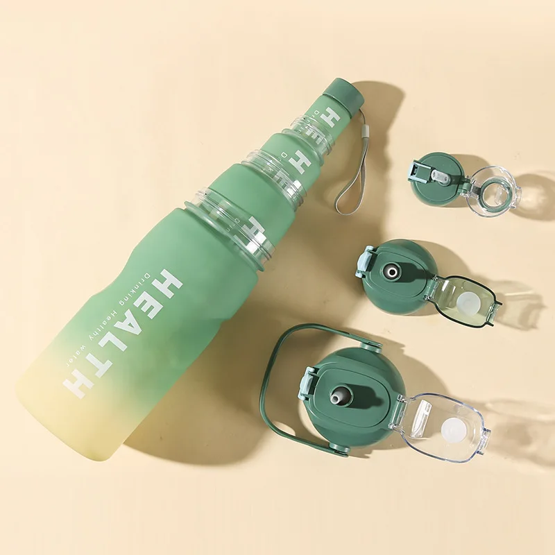 4 PCS Set Water Bottle Large Capacity With Straw For Family 300ml/700ml/1500ml/3300ml