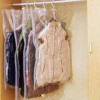 Reusable Vacuum Bag Suction Pump Clothes Storing Hanging Large Plastic Compression Empty Bag Dust Cover Travel Storage Container 1