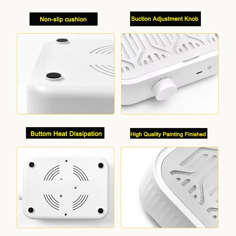 Description Picture 6 of itemTurbine Brushless Nail Dust Colletcor colector de polvo de unas Powerful Hypoallergenic Vacuum Fan Vent Dust Extractor Machines