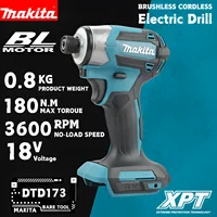 Makita 18V LXT Cordless Impact Driver DTD173 Brushless Electric Drill Screwdriver Wood/Bolt T1/T2-Mode Twin LED Light 180 N·m