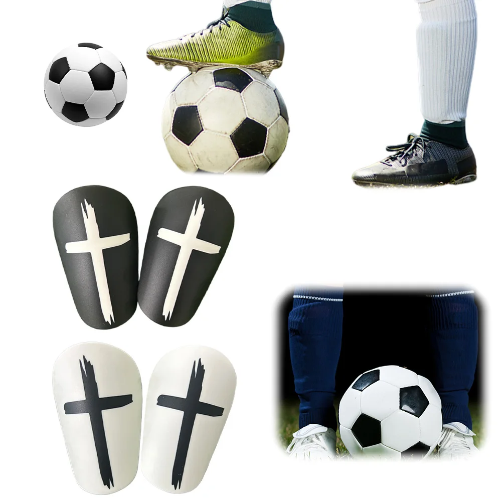 1 Pair Shin Pads EVA Cross Soccer Miniature Shin Guard Shock Absorbing Football Pads Lightweight for Kids Youth and Adults